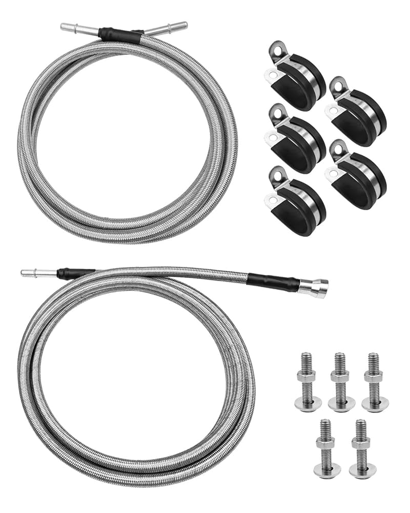 QLZOZB Stainless Steel Braided Fuel Line Kit Fit for Chevy